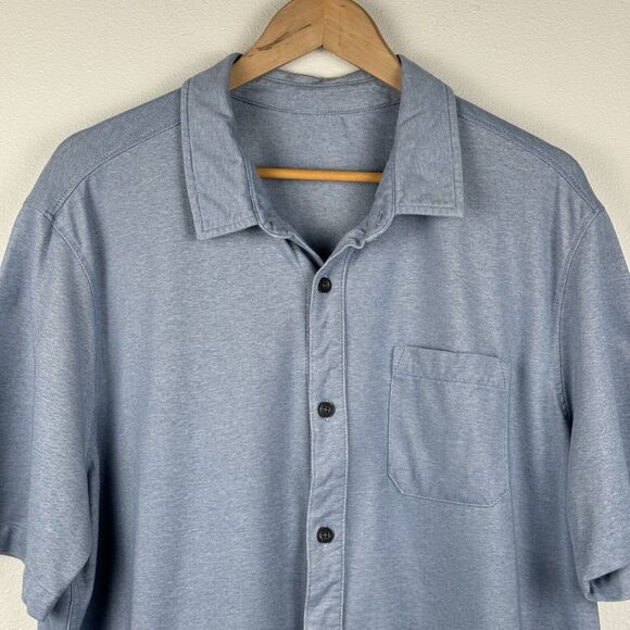 Men's Zero Xposur Short Sleeve Button Up Shirt XL Blue Outdoors Hiking Gorpcore - Picture 2 of 4